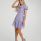 Flynn Puff Sleeve Lace Dress In Lilac