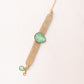 Olive Layered Chain Gemstone Bracelet In Turquoise