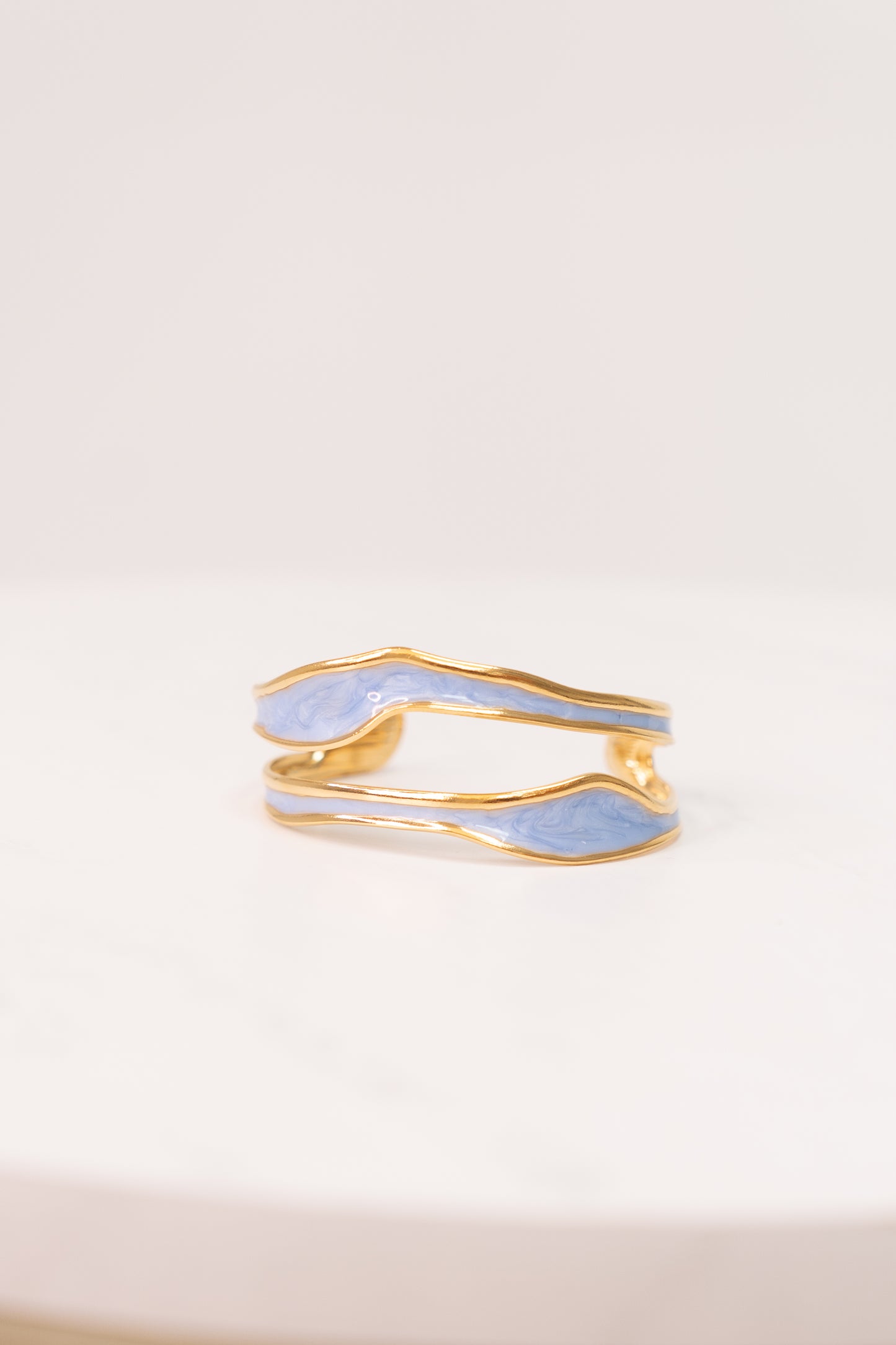 Olive Enamel Inset Bangle In Blue