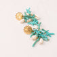 Olive Cluster Coral Earrings In Turquoise