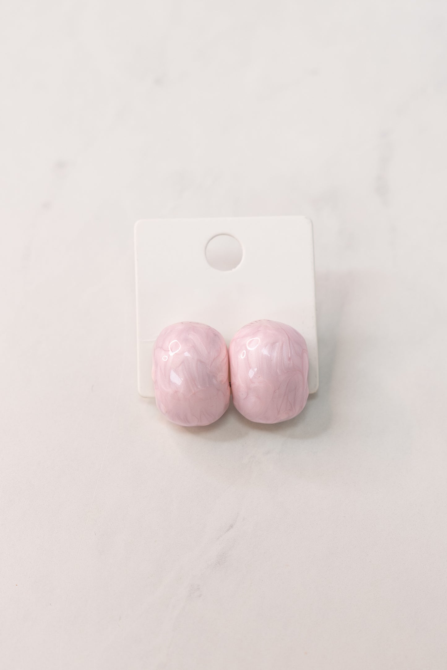 Olive Enamel Teardrop Earring In Pink