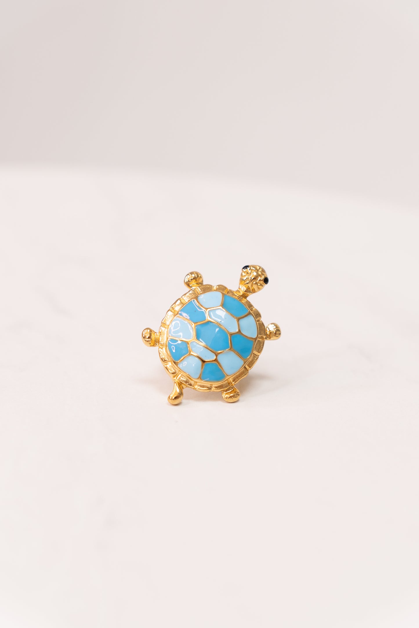 Olive Turtle Ring In Turquoise