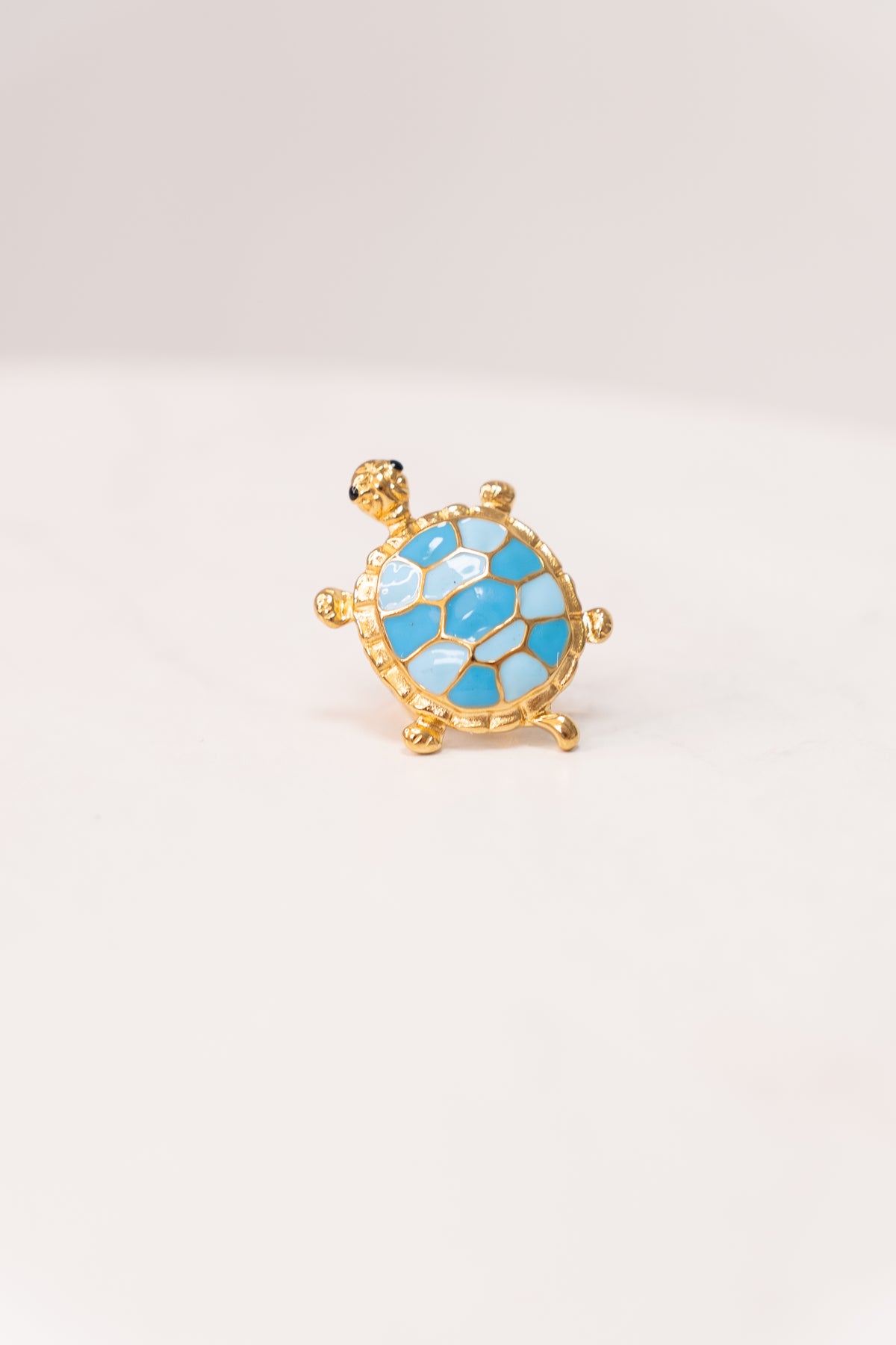 Olive Turtle Ring In Turquoise
