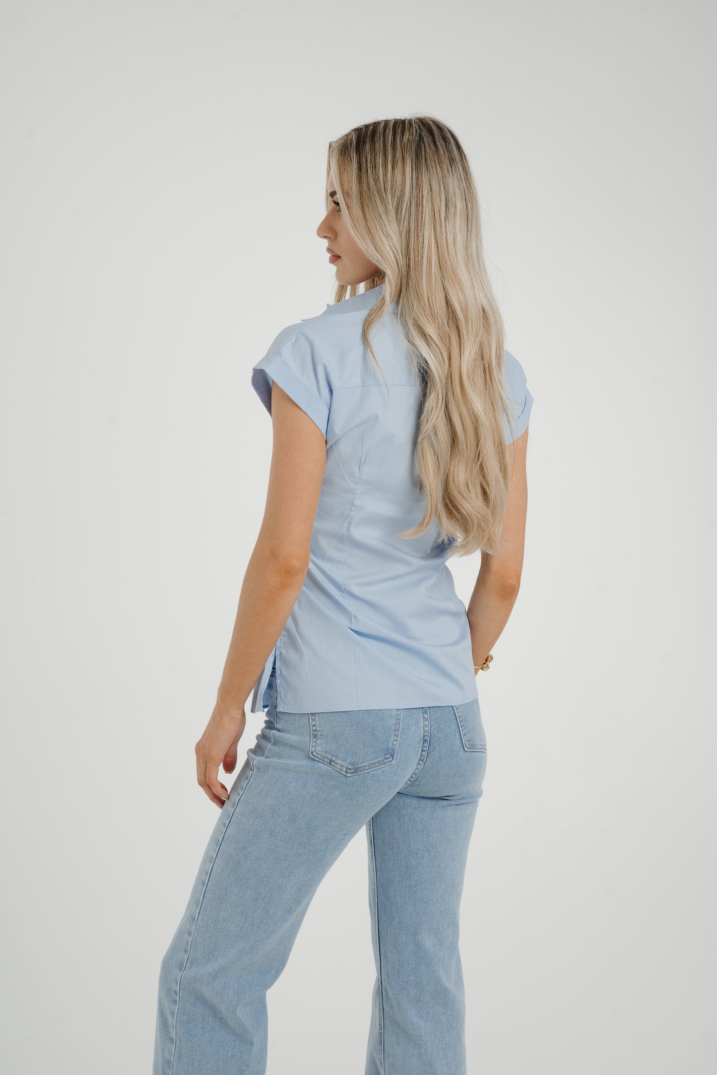 Millie Tie Waist Shirt In Blue