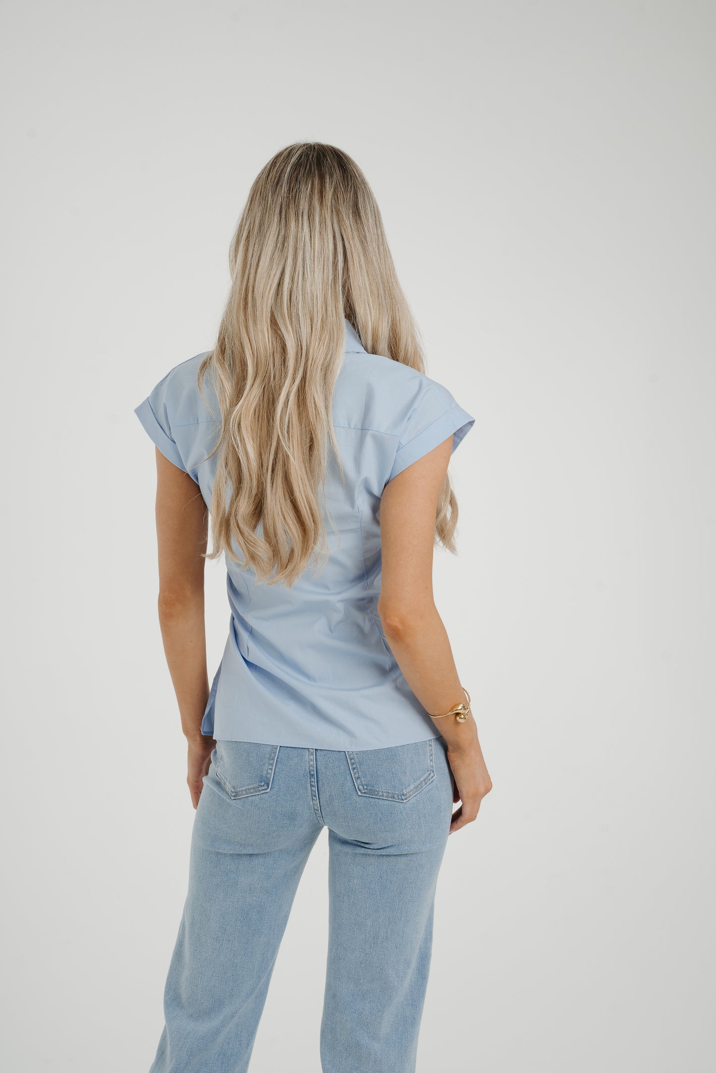 Millie Tie Waist Shirt In Blue