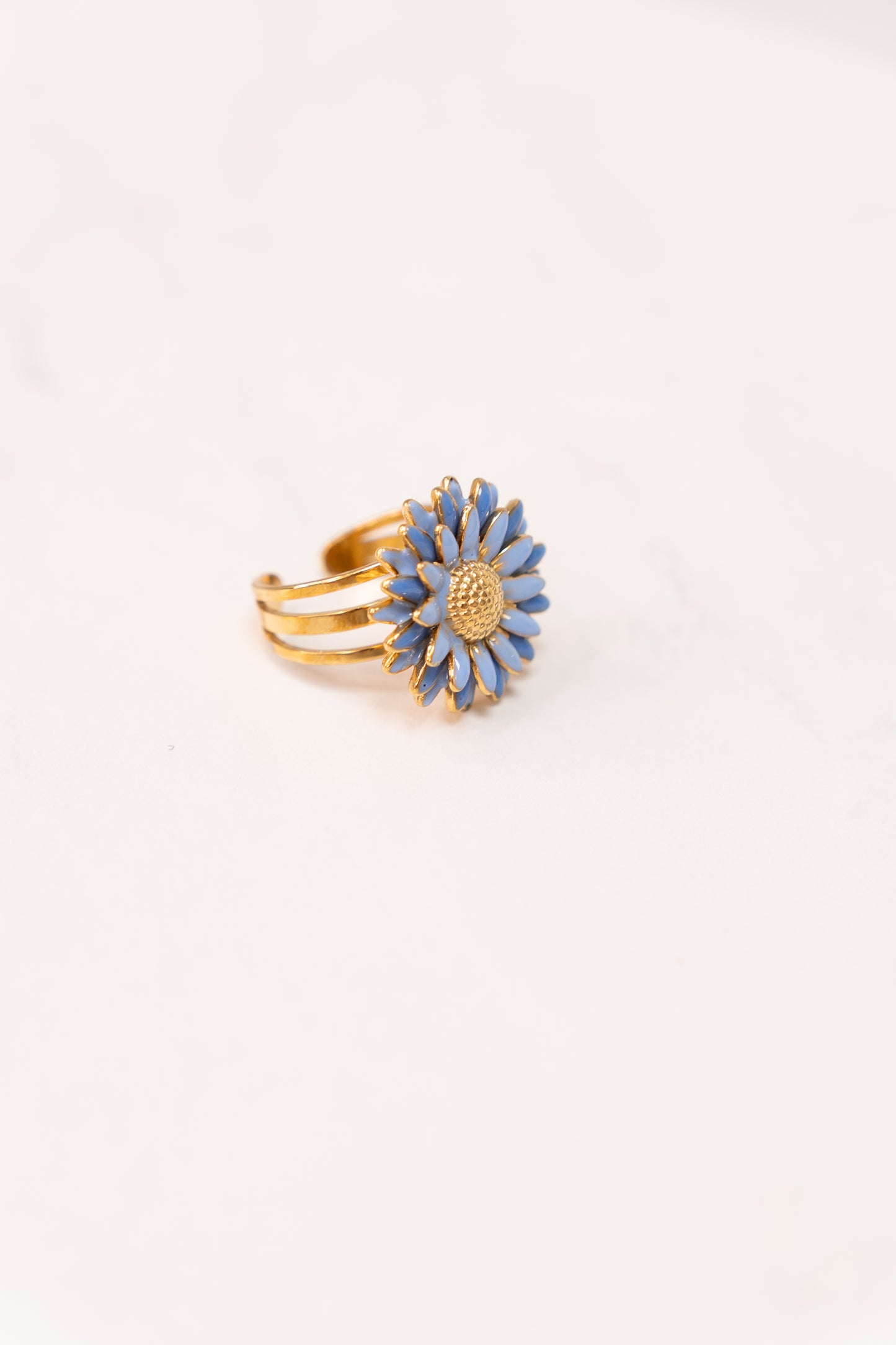 Olive Floral Ring In Blue