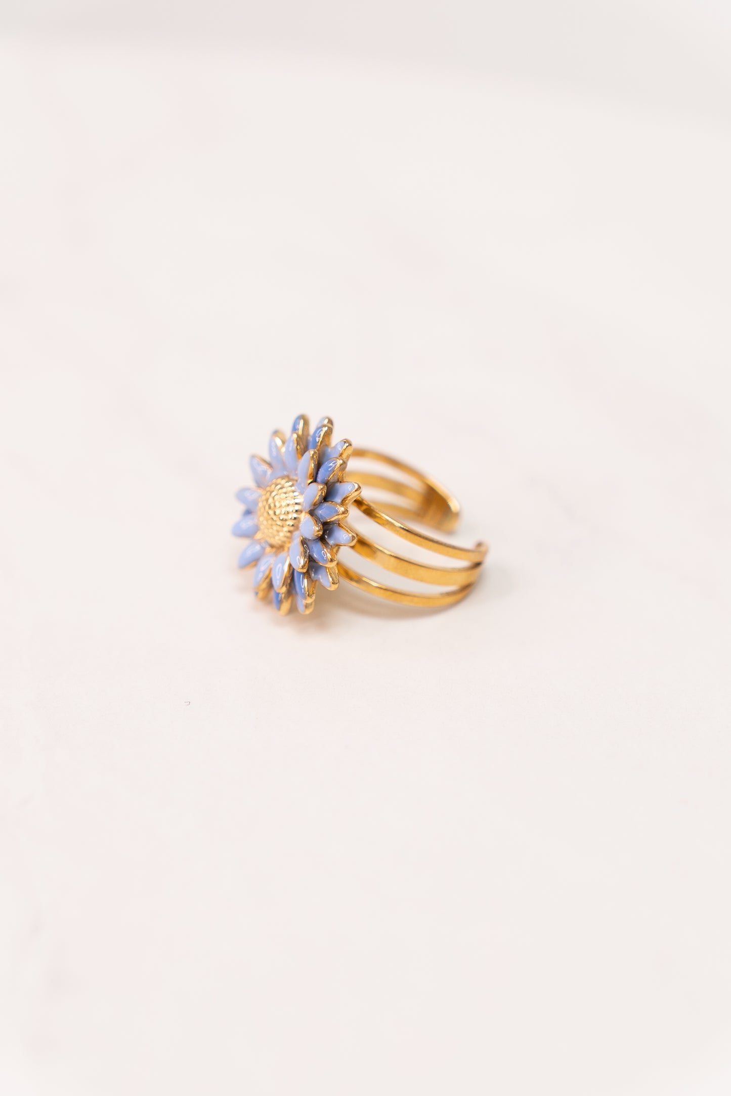 Olive Floral Ring In Blue