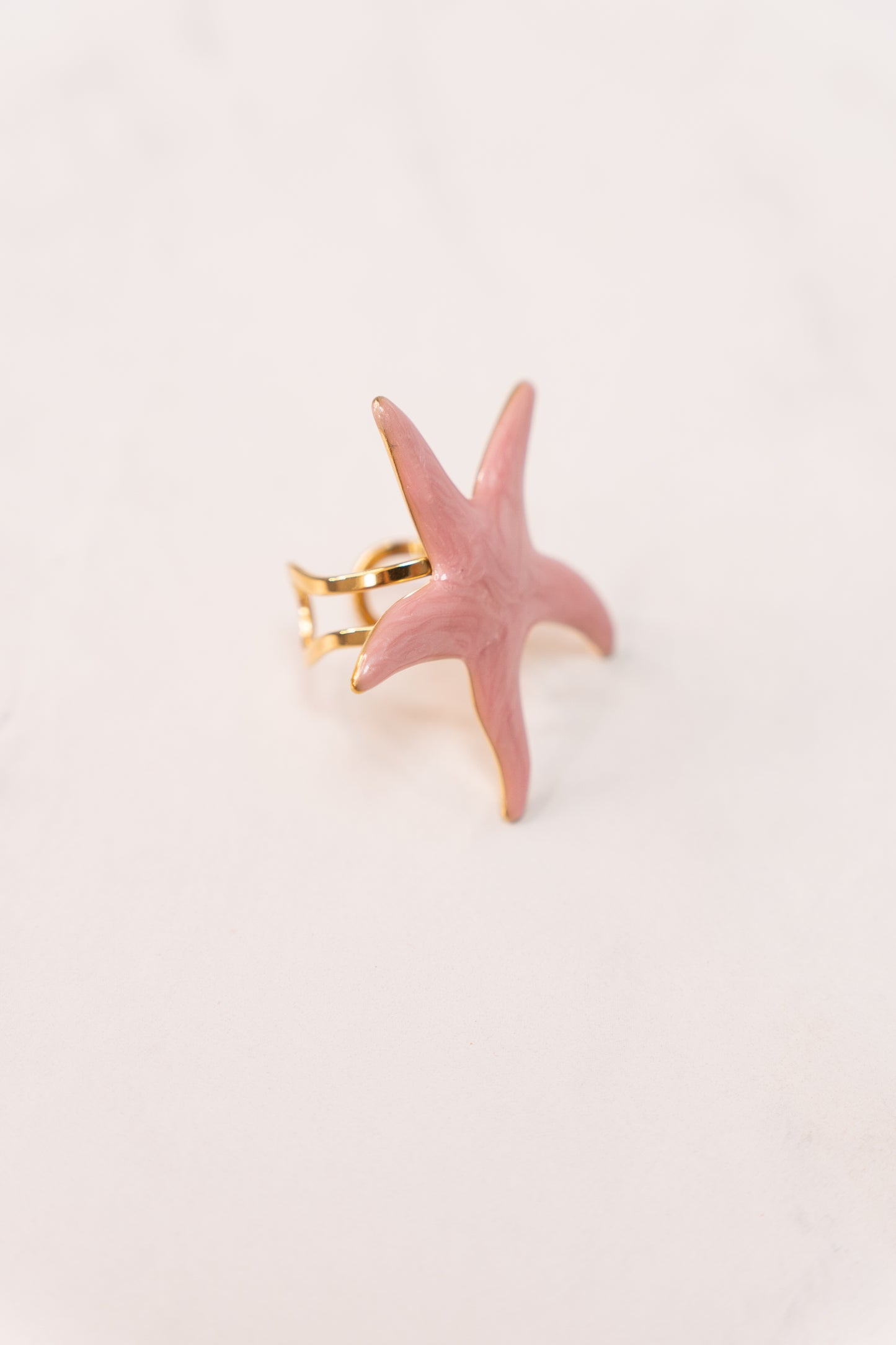Olive Starfish Ring In Pink
