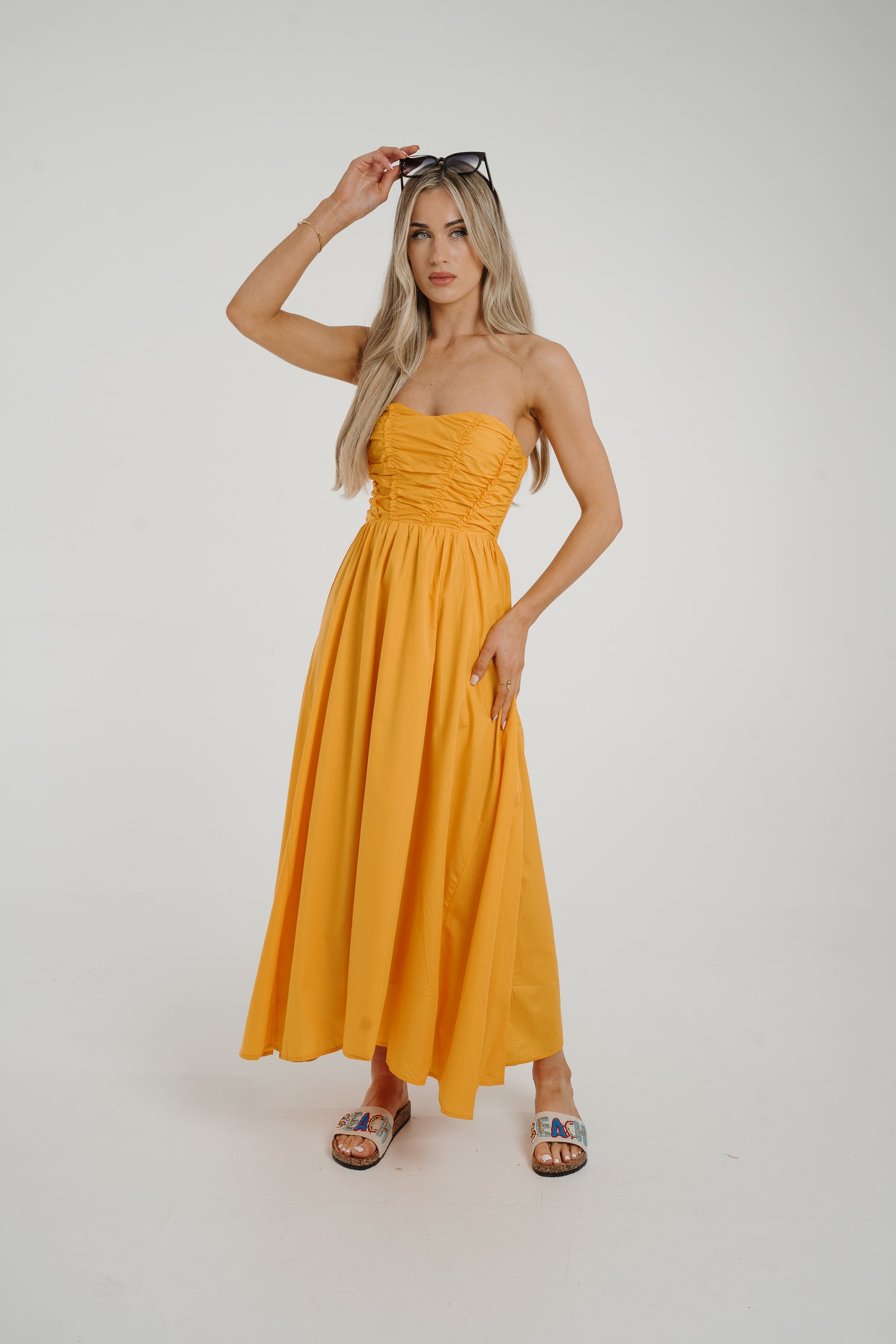 Caitlyn Corset Style Dress In Orange