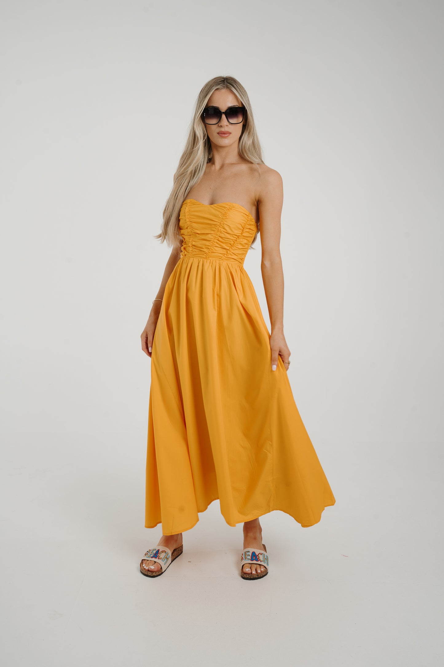 Caitlyn Corset Style Dress In Orange