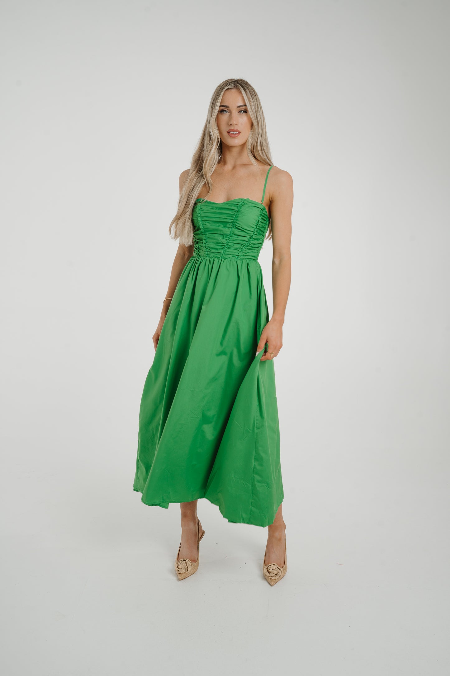 Caitlyn Corset Style Dress In Green