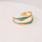 Olive Enamel Inset Bangle In Turquoise