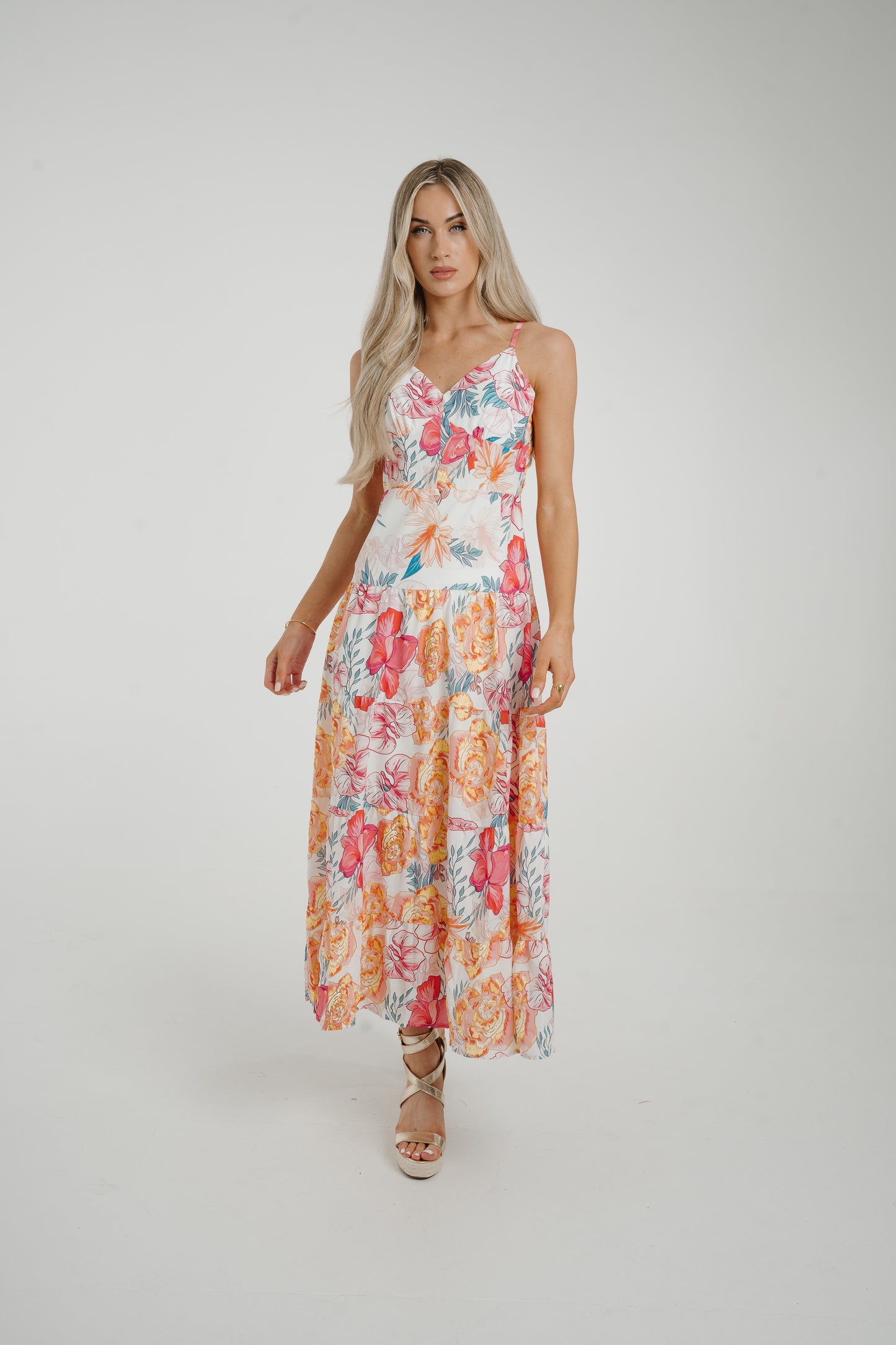 Flynn Floral Maxi Dress In Yellow Mix