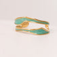 Olive Enamel Inset Bangle In Turquoise