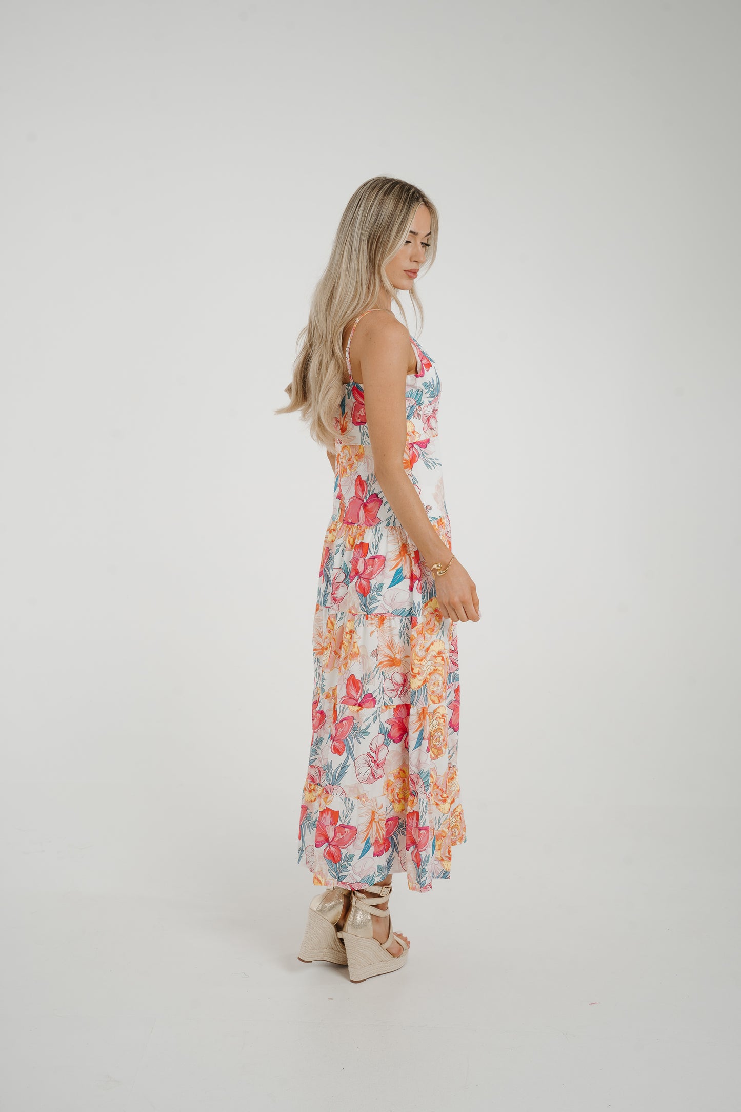 Flynn Floral Maxi Dress In Yellow Mix