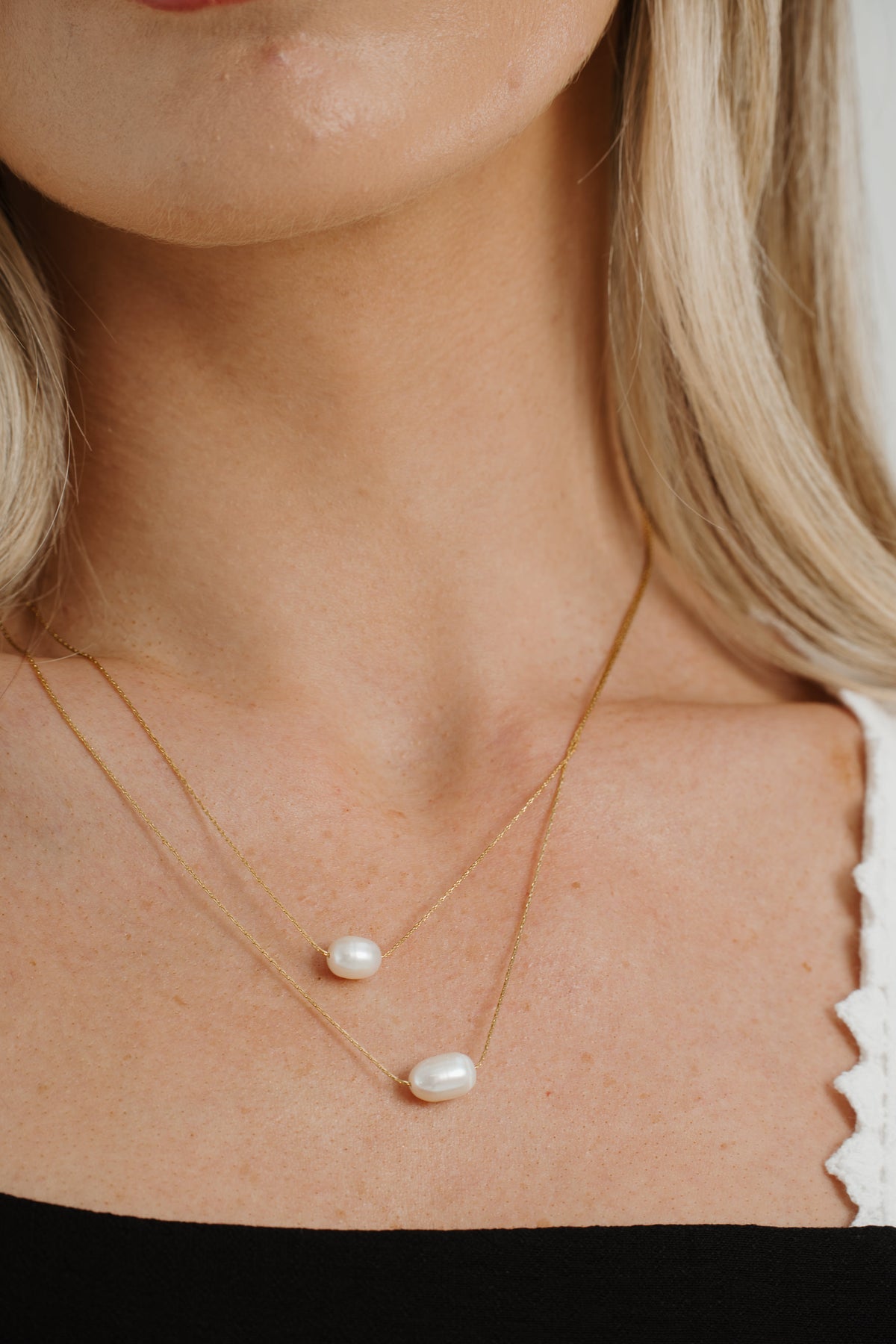 Polly Layered Pearl Necklace In Gold