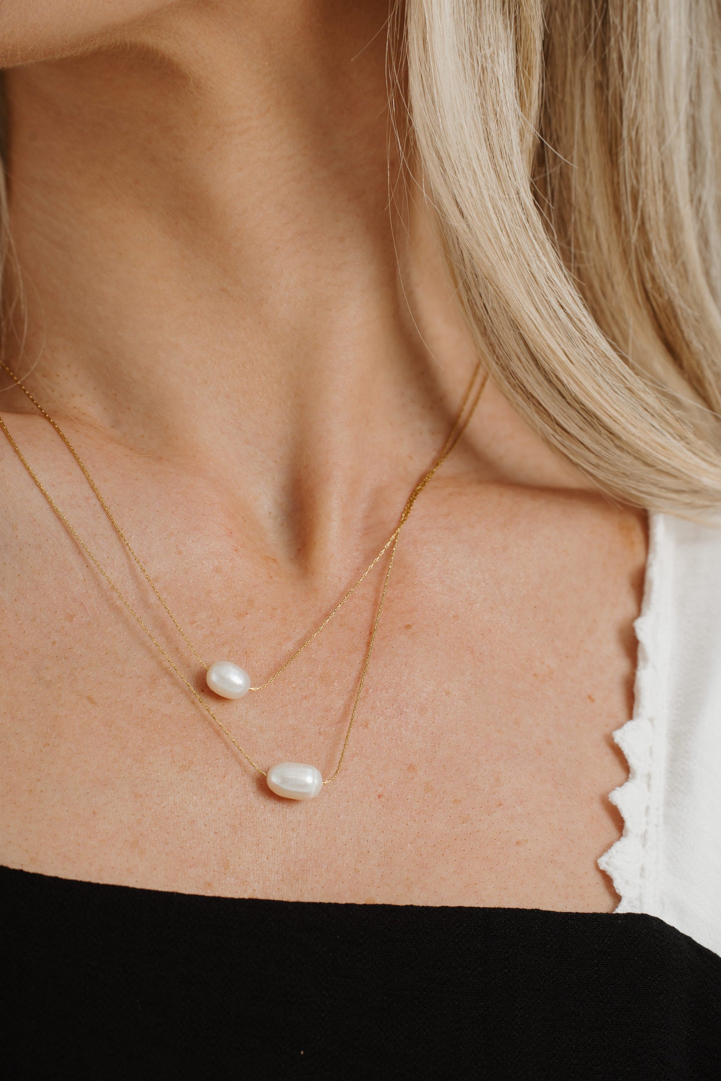 Polly Layered Pearl Necklace In Gold