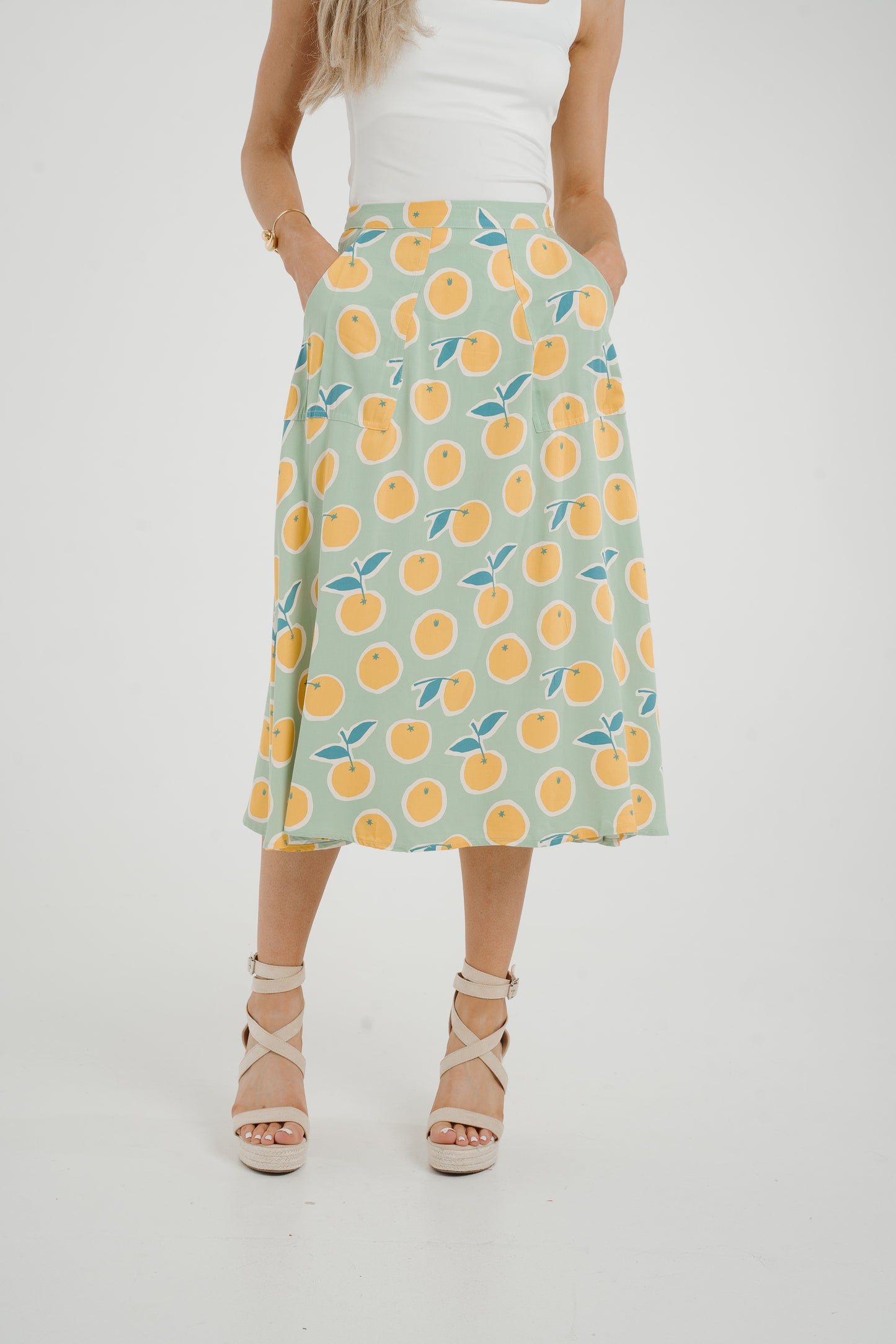 Frankie Orange & Lemon Print Skirt
