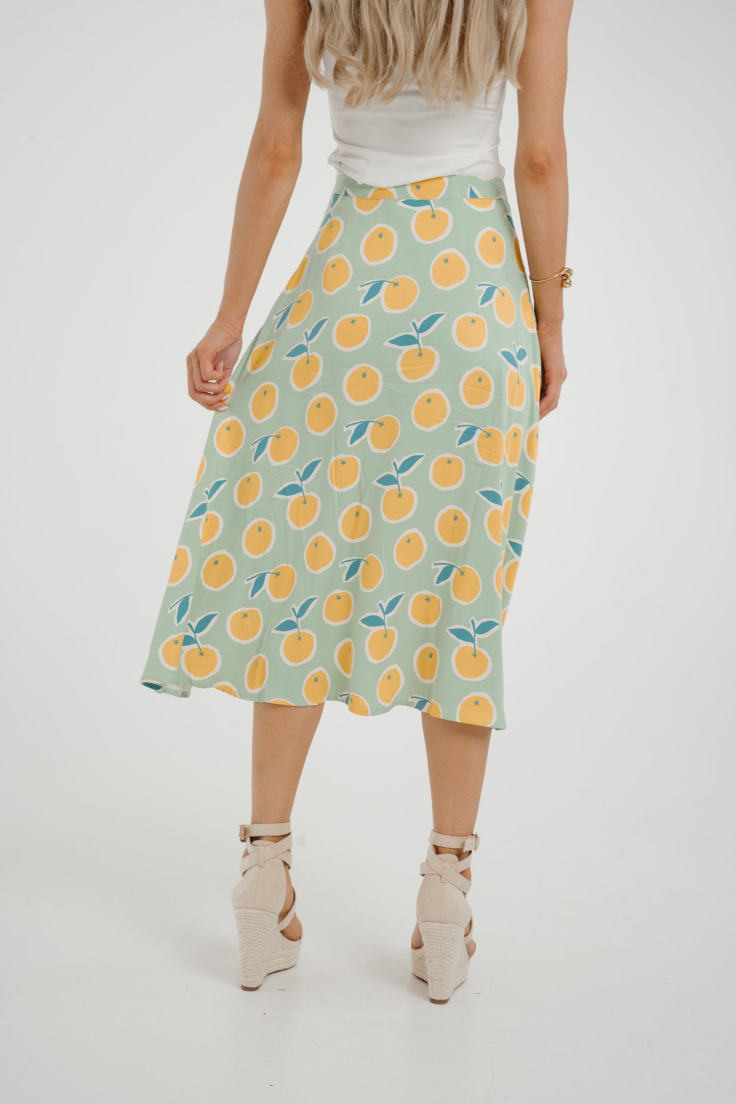 Frankie Orange & Lemon Print Skirt