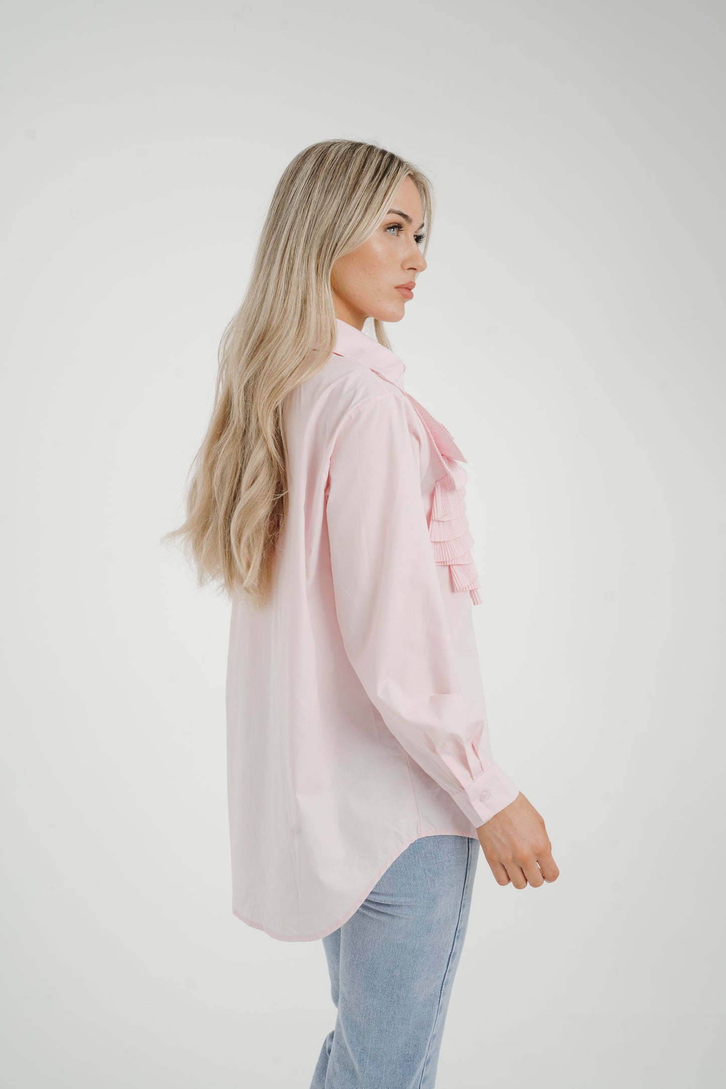 Flynn Pleated Flower Shirt In Pink