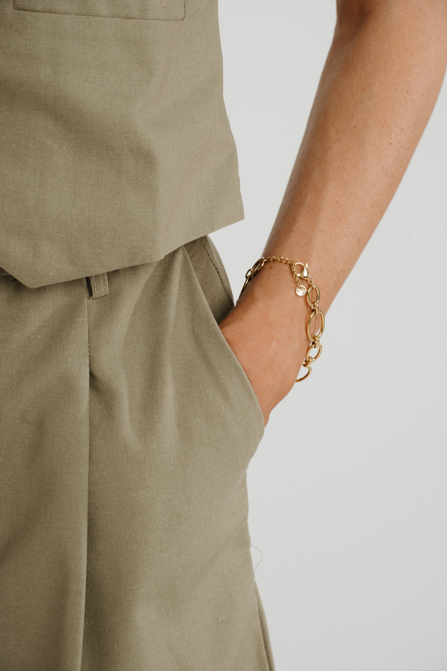 Holly Cotton Two Piece In Khaki