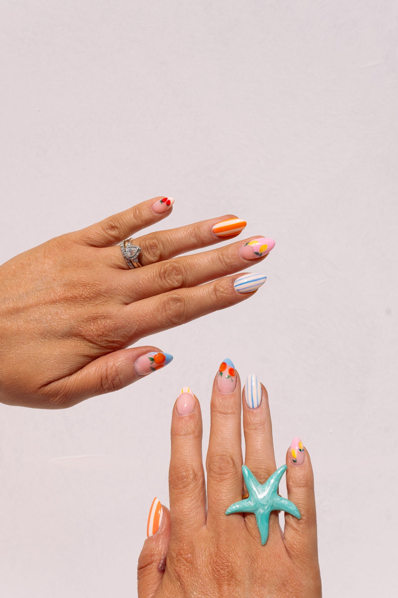 Olive Starfish Ring In Turquoise