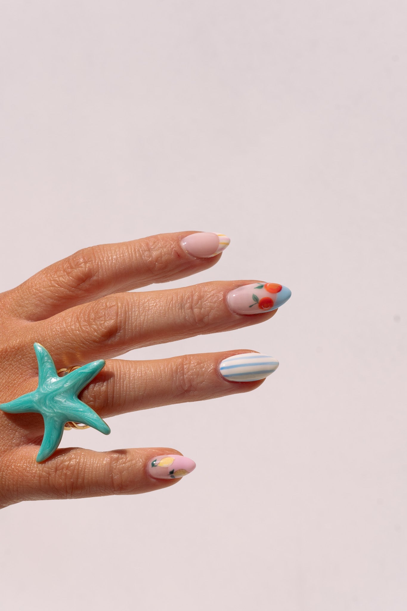 Olive Starfish Ring In Turquoise