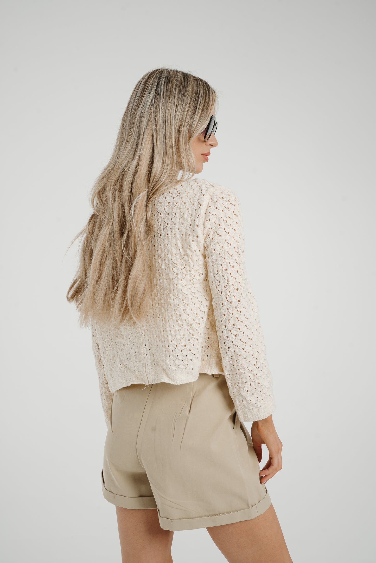 Sally Floral Crochet Two Piece In Cream