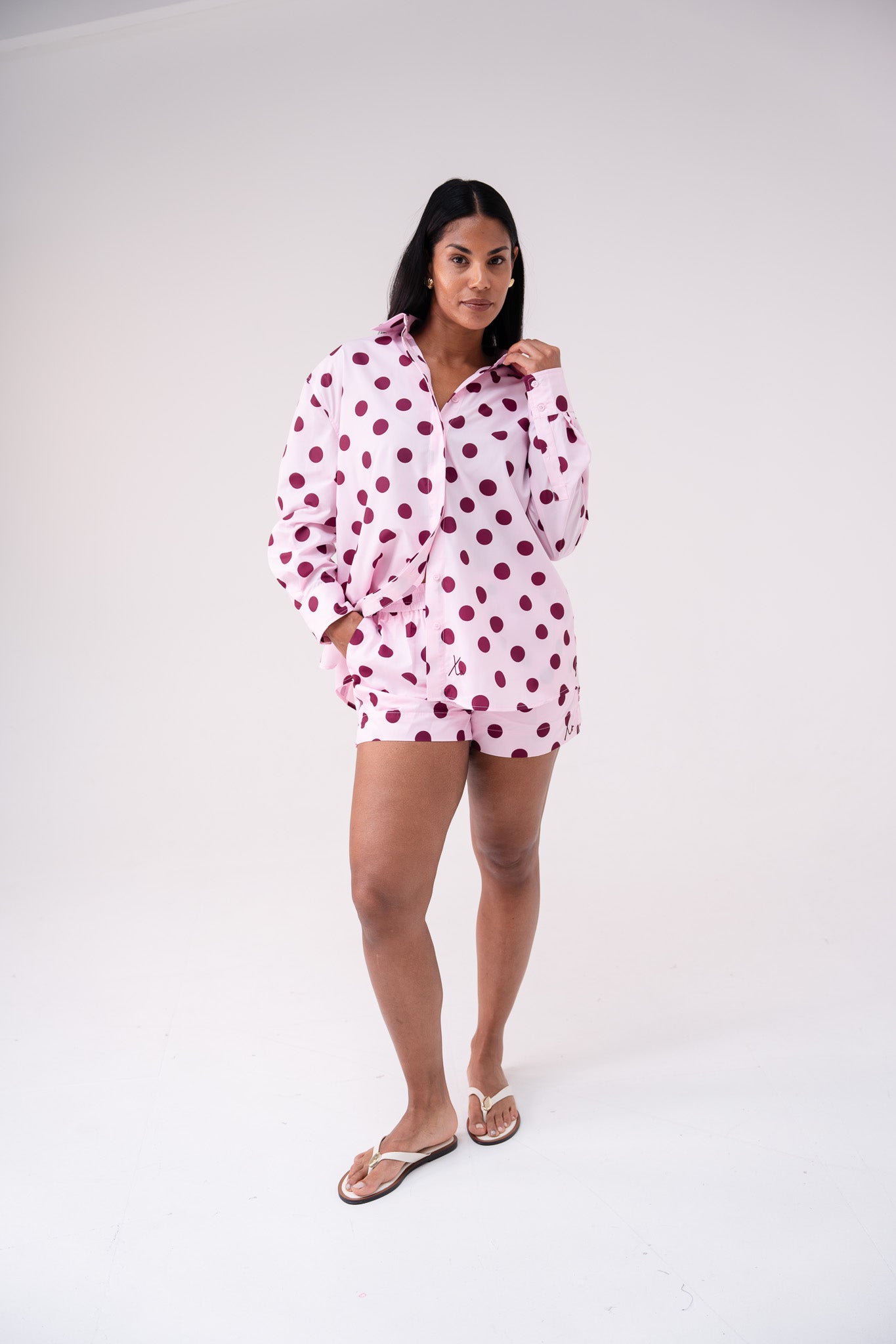 Love Laura Polka Dot Shorts In Pink