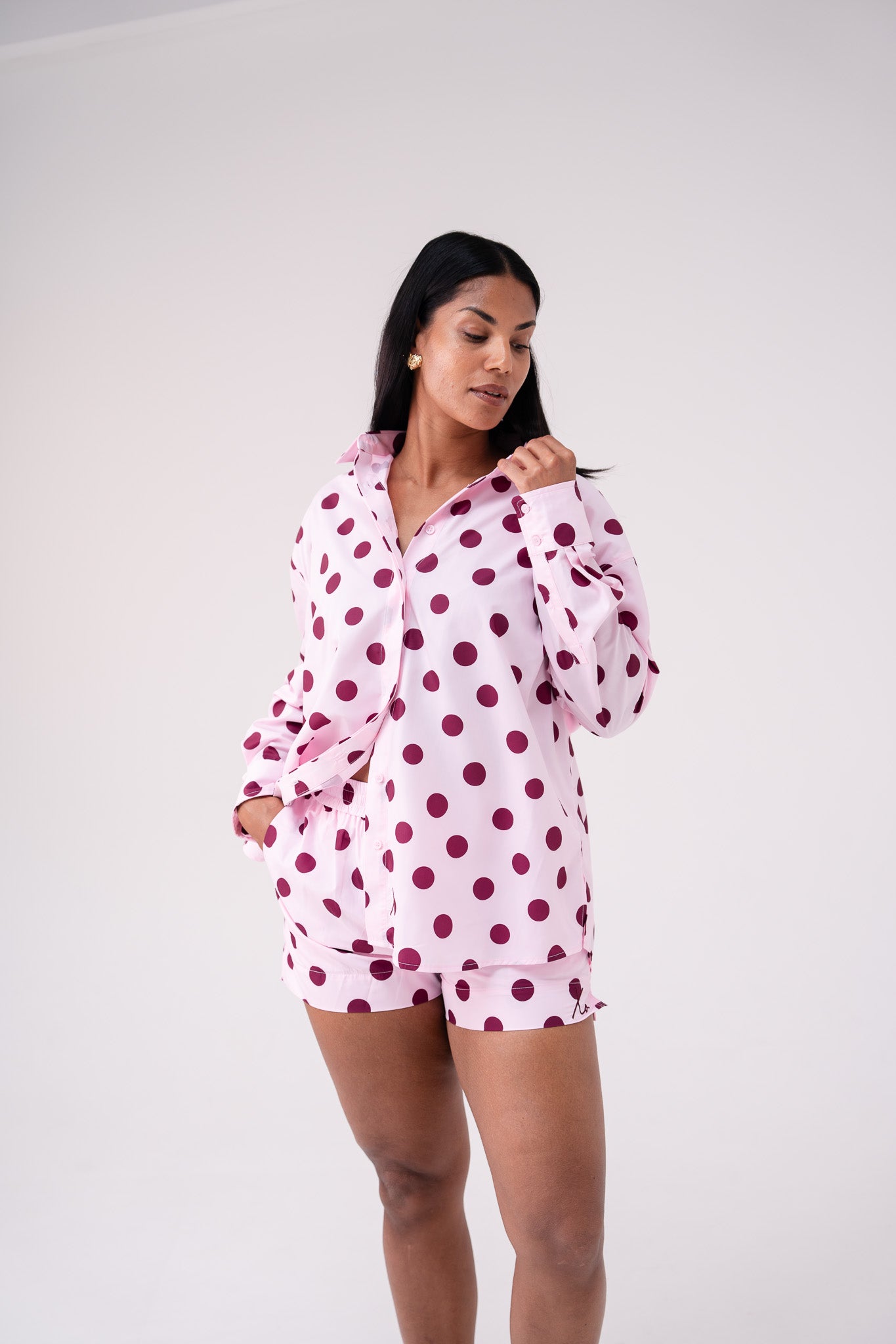 Love Laura Polka Dot Shorts In Pink