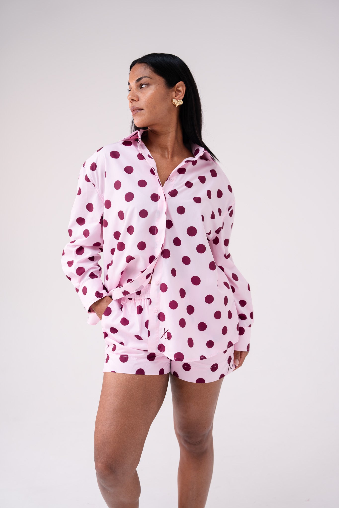 Love Laura Polka Dot Shorts In Pink