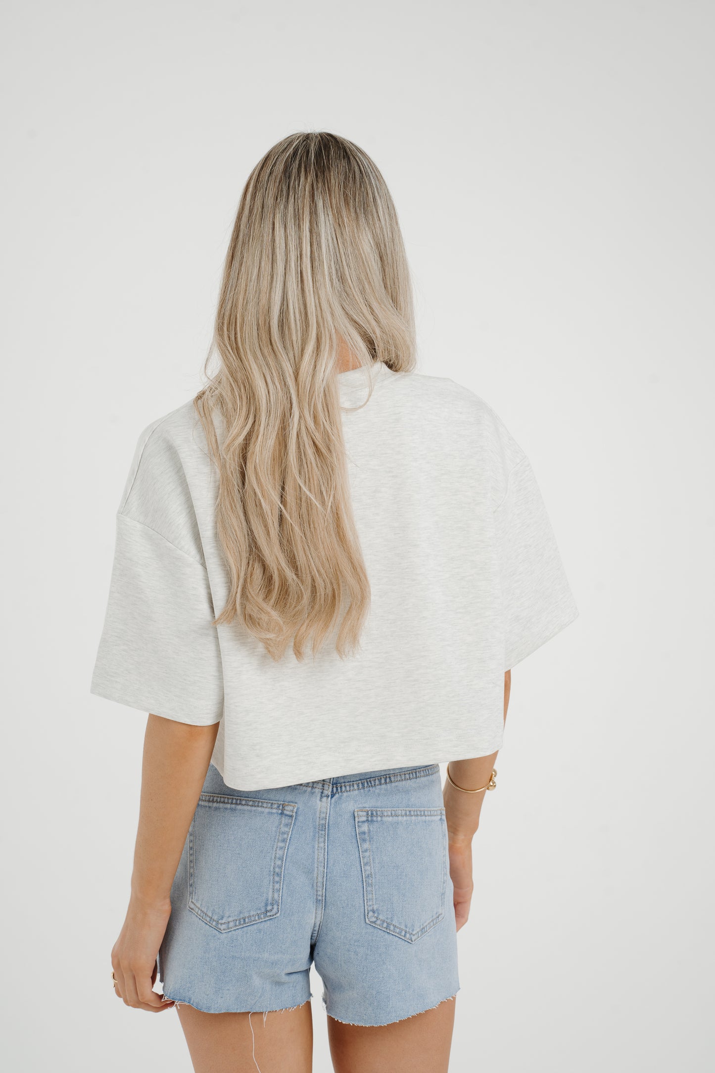 Jane Cropped T-Shirt In Grey Wash