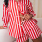 Love Laura Stripe Shirt In Red & White