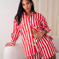 Love Laura Stripe Shirt In Red & White