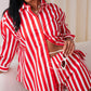 Love Laura Stripe Shorts In Red & White