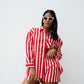 Love Laura Stripe Shorts In Red & White