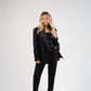 Love Laura Tuxedo Power Blazer In Black