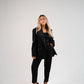 Love Laura Tuxedo Power Blazer In Black