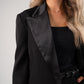 Love Laura Tuxedo Power Blazer In Black