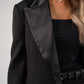 Love Laura Tuxedo Power Blazer In Black
