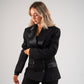 Love Laura Tuxedo Power Blazer In Black