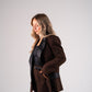 Love Laura Tuxedo Power Blazer In Chocolate