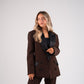 Love Laura Tuxedo Power Blazer In Chocolate