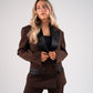 Love Laura Tuxedo Power Blazer In Chocolate