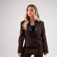 Love Laura Tuxedo Power Blazer In Chocolate