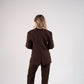 Love Laura Tuxedo Power Blazer In Chocolate
