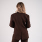 Love Laura Tuxedo Power Blazer In Chocolate