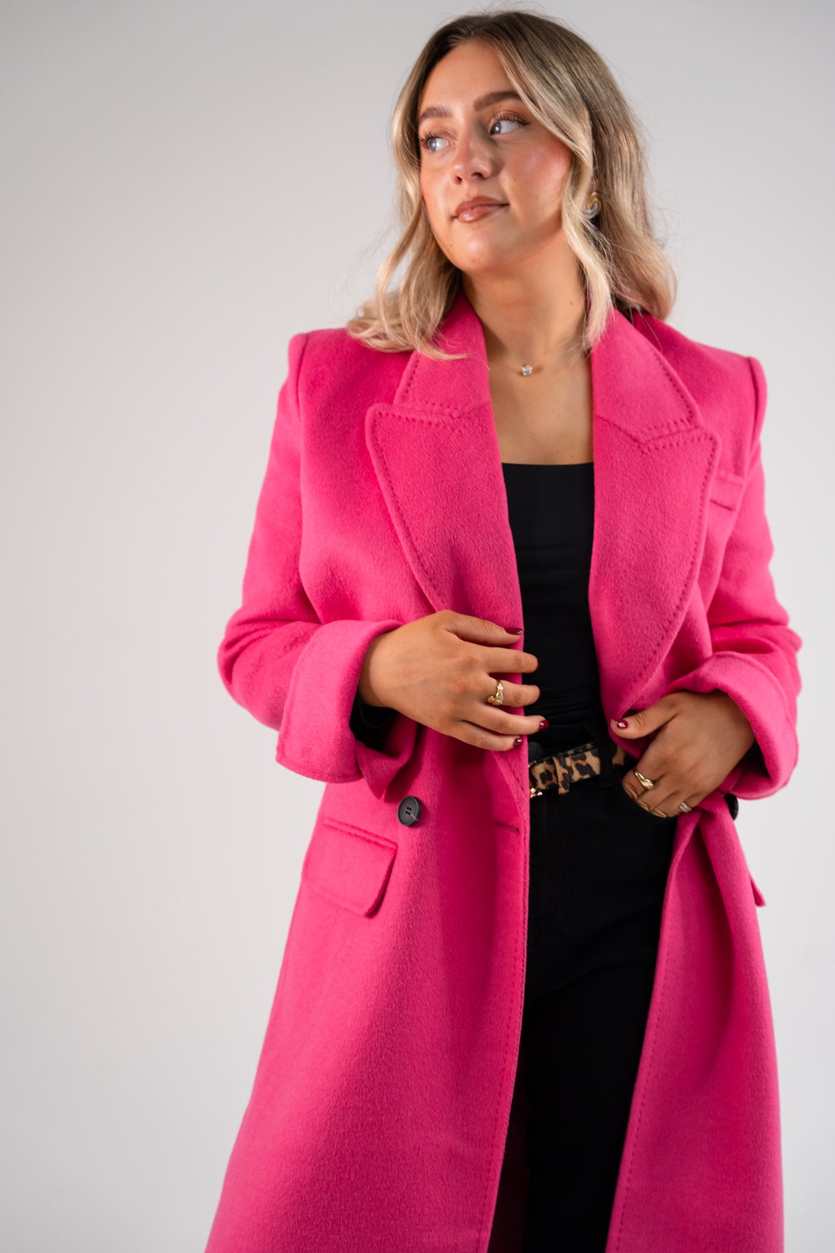 Love Laura Three Way Edit Coat In Fuchsia