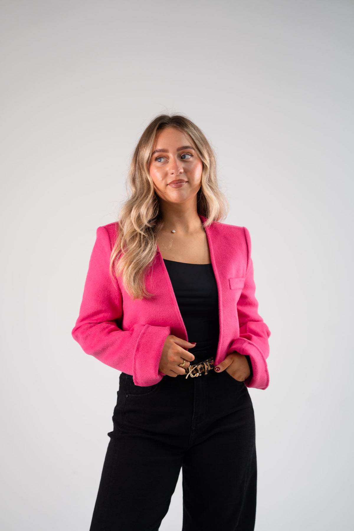 Love Laura Three Way Edit Coat In Fuchsia