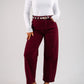 Love Laura Carrot Barrell Jeans In Burgundy